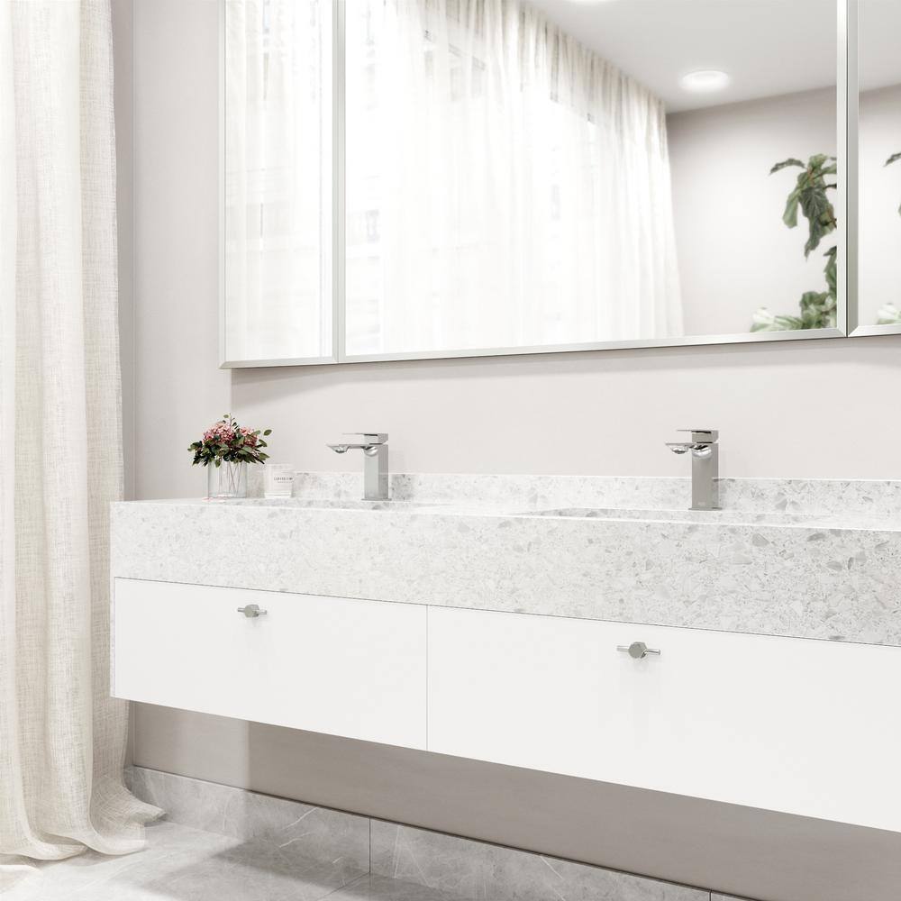 Dunn Chrome Rectangular High-Spout Single-Handle Bathroom Faucet