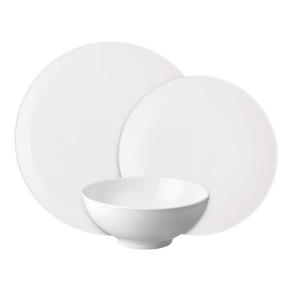 Euro Ceramica White Essential 12-Piece Classic Porcelain Dinnerware Set  (Service for 4) WHT-86-868120 - The Home Depot