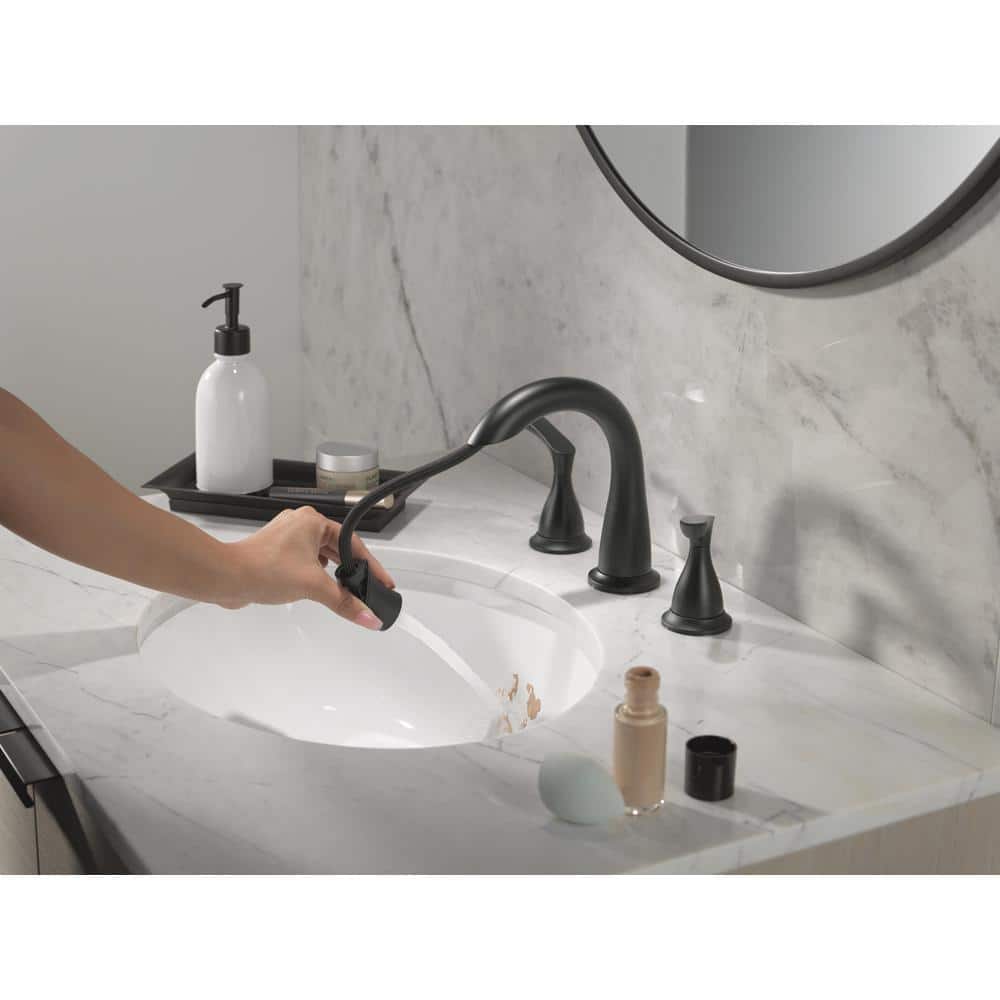 Matte Black High Arc Double Handle Bathroom Faucet