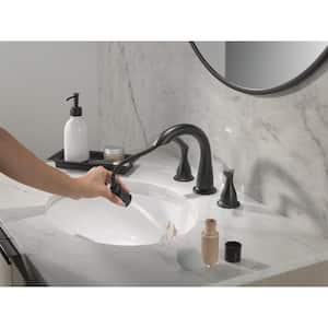Broadmoor 8 in. Widespread Double Handle Pull-Down Spout Bathroom Faucet in Matte Black
