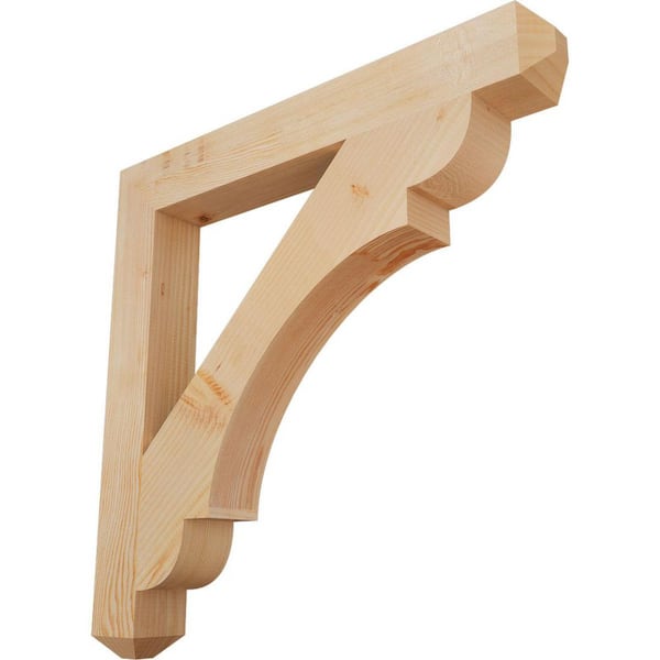 Ekena Millwork 3.5 in. x 32 in. x 32 in. Douglas Fir Olympic Craftsman Smooth Bracket