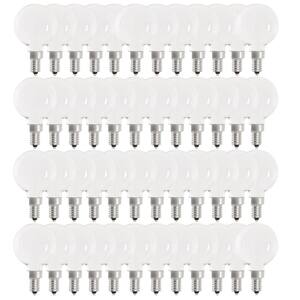 60-Watt Equivalent G16.5 Globe Dimmable Filament White CEC Title 20 E12 LED Vintage Edison LIght Bulb Daylight (48-Pack)