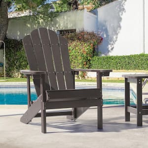 Coffee HIPS Plastic Weather Resistant Adirondack Chair for Outdoors (1-Pack)