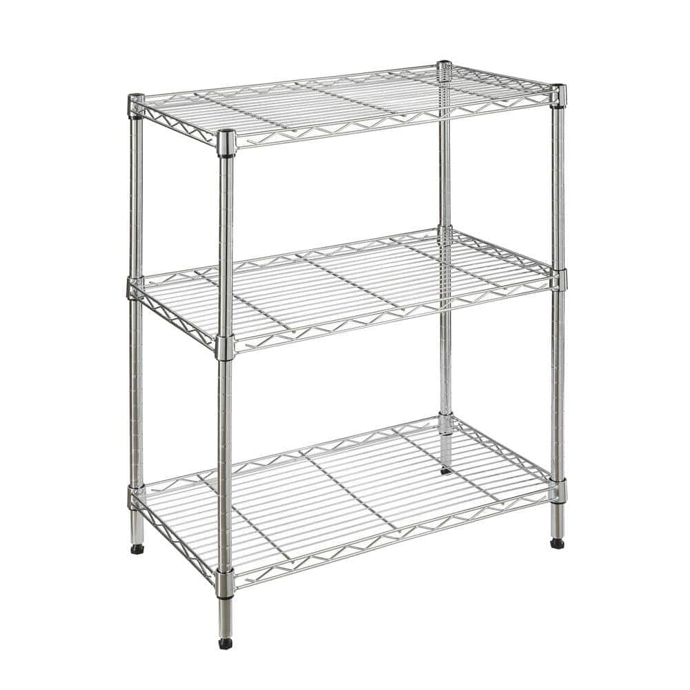 HDX 3-Tier Chrome Steel Wire Shelving Unit (23 in. W x 30 in