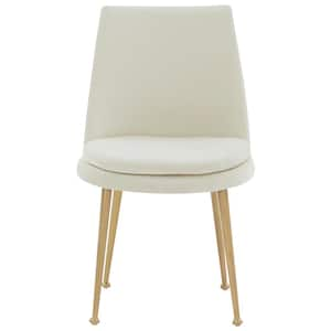 Rynaldo Creme/Gold 19.7 in. Metal Dining Chair