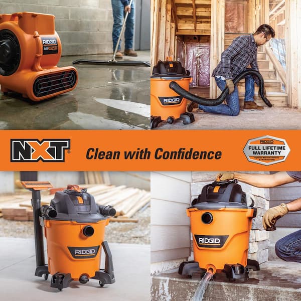 12 Gal. 5.0 Peak HP NXT Shop Vacuum Wet Dry Vac with Filter, Accessories and 1625 CFM Blower Fan Air Mover HD1200AM