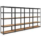 Costway 4PCS Black 5-Tier Heavy Duty Steel Garage Storage Shelving Unit ...