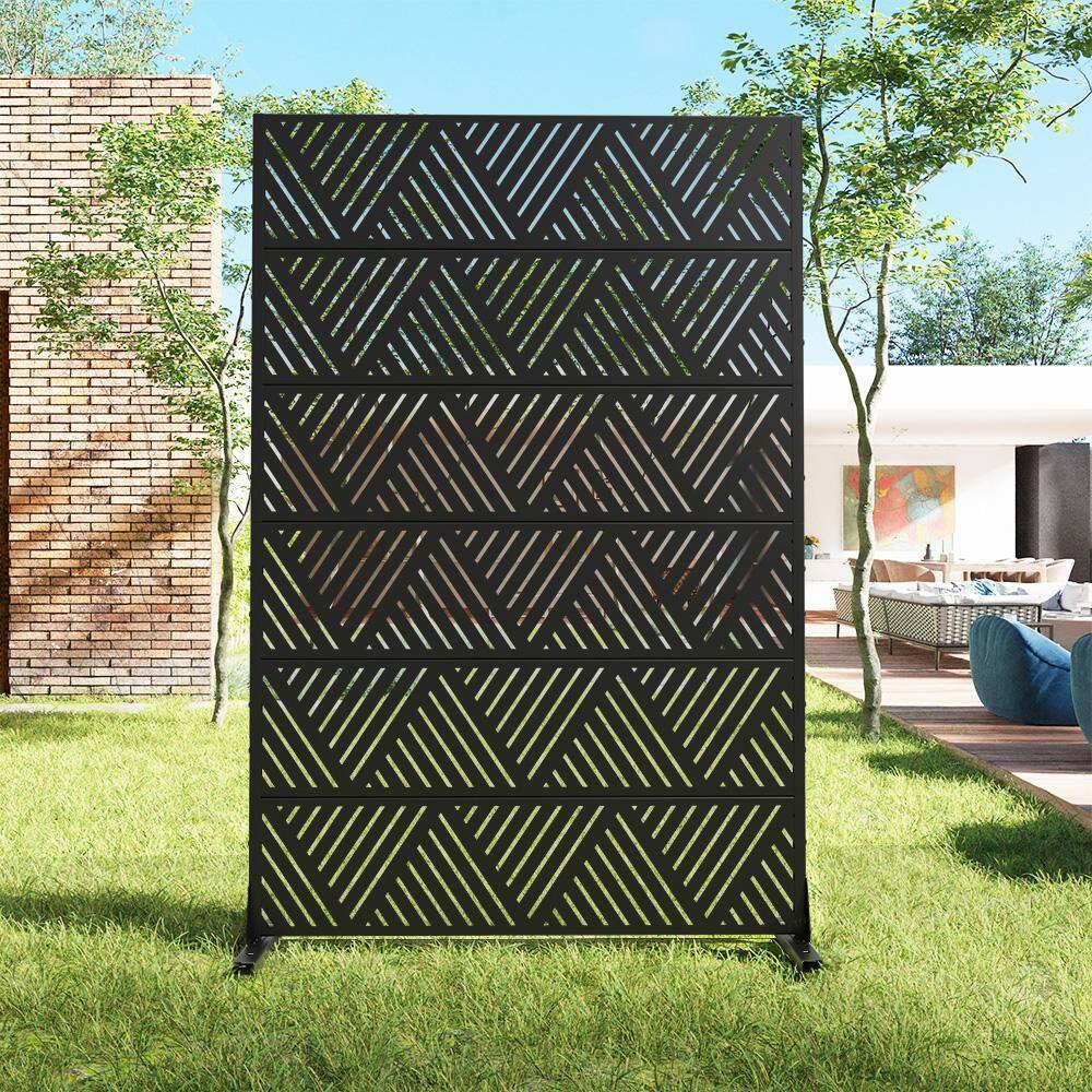 16 in. L x 47 in. W x 72 in. H Black Outdoor Rectangular Metal Galvanized Privacy Screen Fence Garden Panels price history on PriceWatchPro