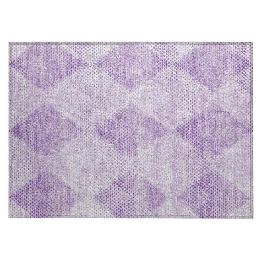 HomeRoots Lavender 2 ft. x 3 ft. Woven Geometric Rectangle Indoor ...