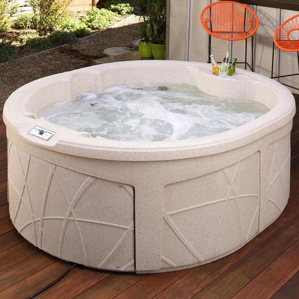 Sand Circular 4-Person 13-Jet Plug and Play Hot Tub