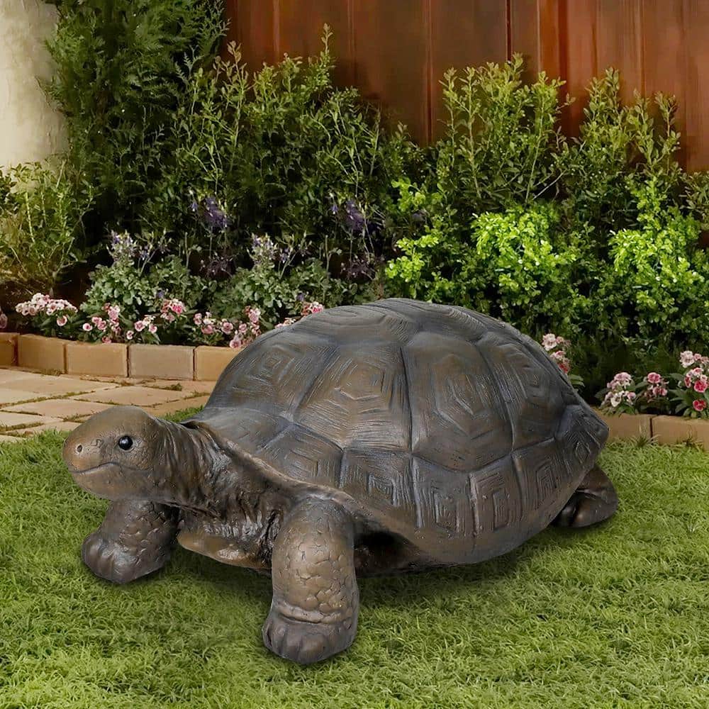Large Brown Fiber Reinforced Concrete Tortoise Garden Statue