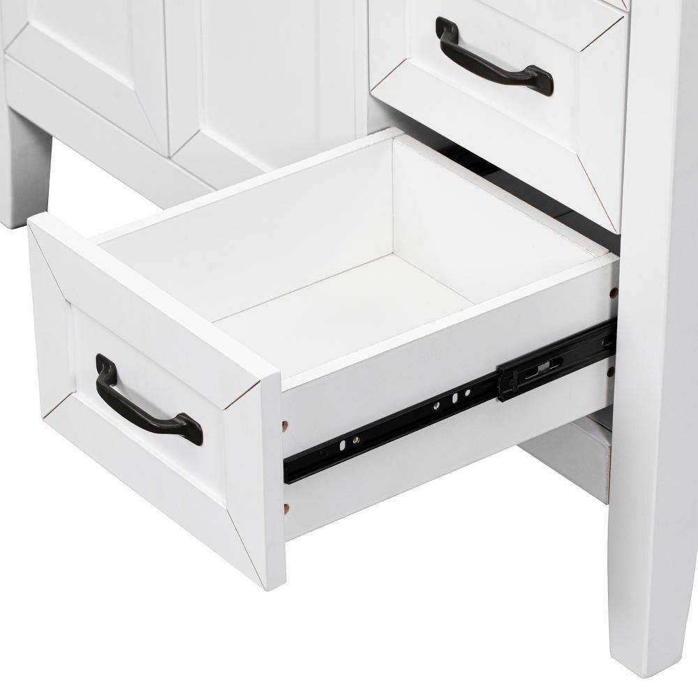 White 36 Inch Freestanding Bathroom Vanity with Ceramic Sink