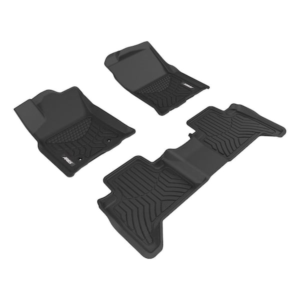 Aries StyleGuard XD Black Custom Heavy Duty Floor Liners, Select Toyota Tacoma Crew Cab, 1st and 2nd Row