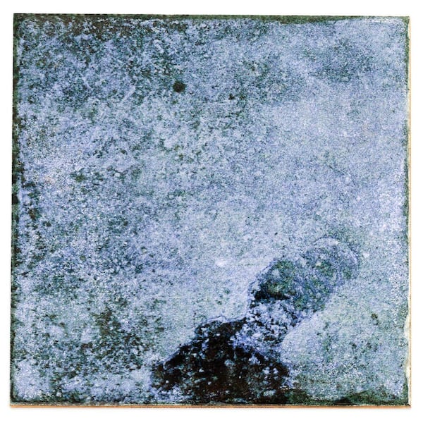 Ivy Hill Tile Angela Harris Blue 4 in. x 0.39 in. Polished Ceramic Wall Tile Sample