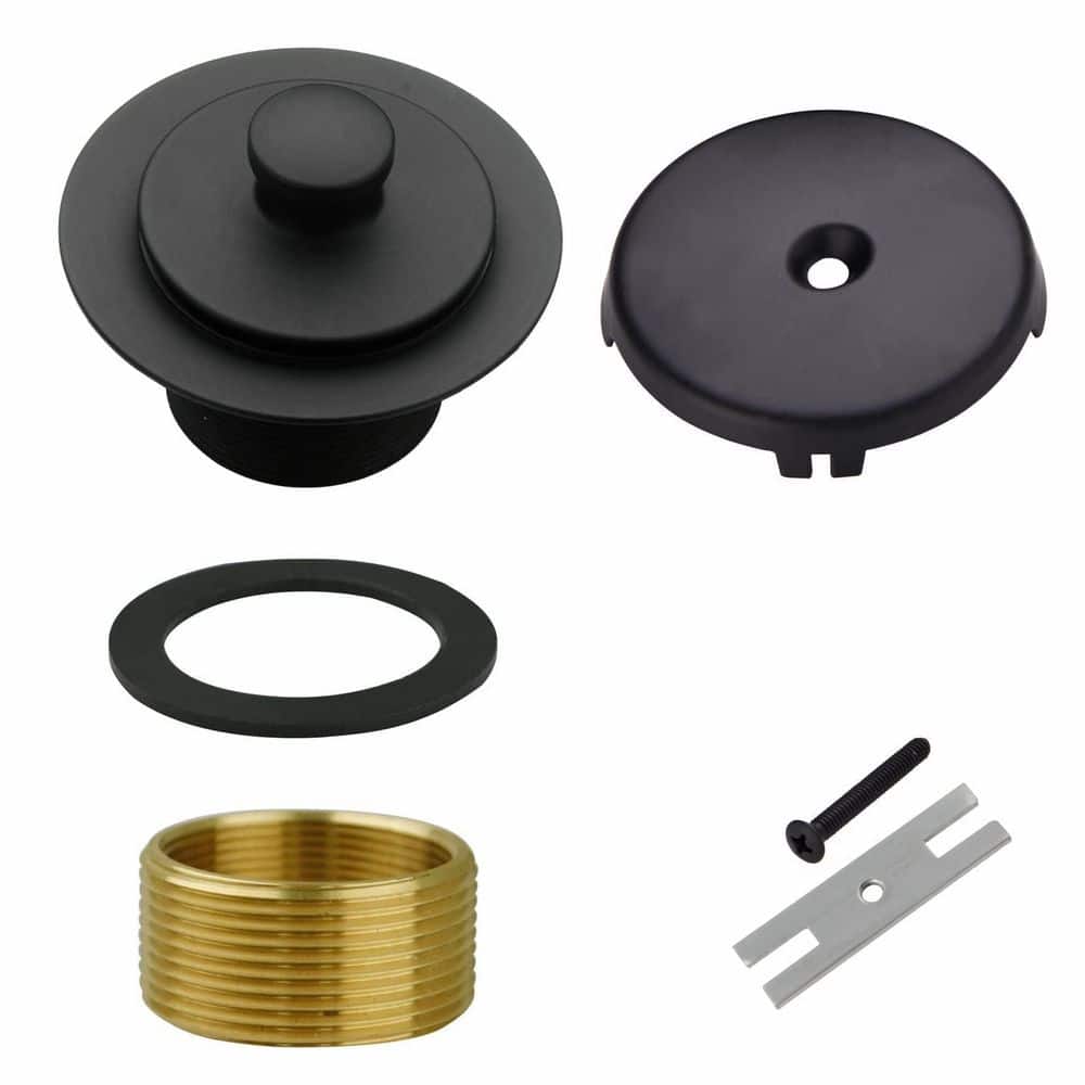 1-Piece Tub Drain and Overflow Kit in Matte Black, Included Single Hole Overflow Faceplate, Thread Conversion price history on PriceWatchPro