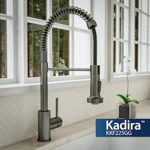 Kadira Single Handle Pull-Down Sprayer Kitchen Faucet in Gunmetal Grey