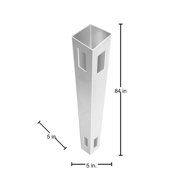 Barrette Outdoor Living Sand Vinyl Routed Fence Corner Post 5x5x7 ft.