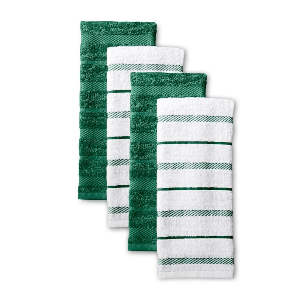 KitchenAid Stripe Gingham Matcha Green Cotton Kitchen Towel (Set of 3)  ST015488TDKA 006 - The Home Depot