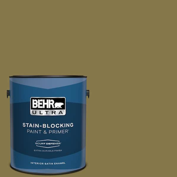 BEHR ULTRA 1 gal. #M330-7 Green Tea Leaf Extra Durable Satin Enamel Interior Paint & Primer