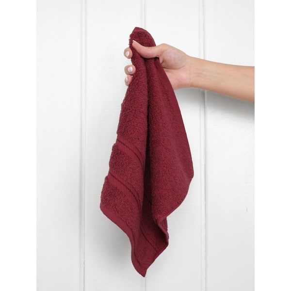 American Soft Linen Luxury Hand Towels, Hand Towel Set of 4, 100% Turkish  Cotton Hand Towels for Bathroom, Hand Face Towels for Kitchen, Burgundy Red