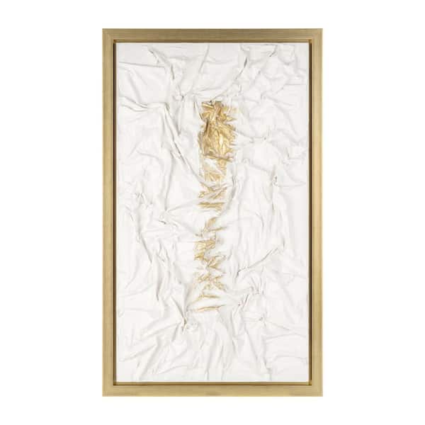 Gold Framed Textured Acrylic Abstract Art Print 59 in. x 35 in.