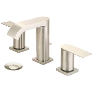 i4 8 in. Widespread 2-Handle Bathroom Faucet with 50/50 Drain in Brushed Nickel