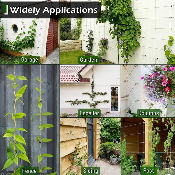 636 in. W x 0.1 in. H Metal Garden Trellis, Stainless Steel Lattice Wall  Fence Trellis for Climbing Plants JT00323-BL - The Home Depot
