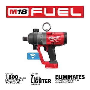 M18 ONE-KEY FUEL 18V Lithium-Ion Brushless Cordless 1 in. Impact Wrench with Friction Ring With Protective Boot