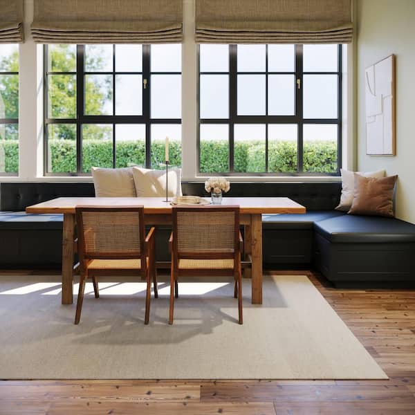 Nate Berkus x Rugs Hollis Solid Wool Cozy Ivory 9 ft. x 12 ft. Indoor Area Rug