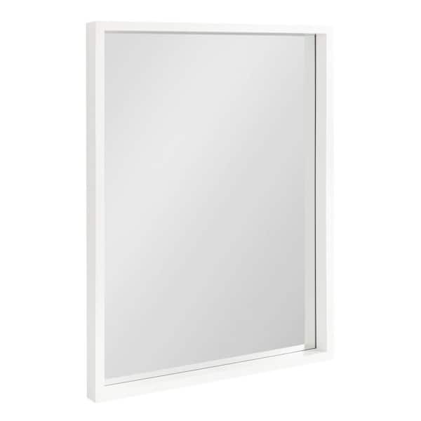 Kate and Laurel Travis 24.25 in. H x 18.12 in. W Modern Rectangle White Framed Accent Wall Mirror
