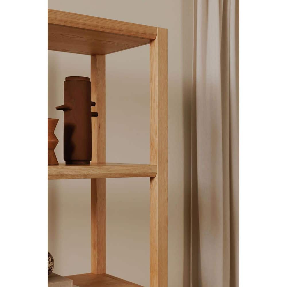 NADAAL STUDIOS Corlina 80 in. Tall Natural Finish Solid Oak Wood 4