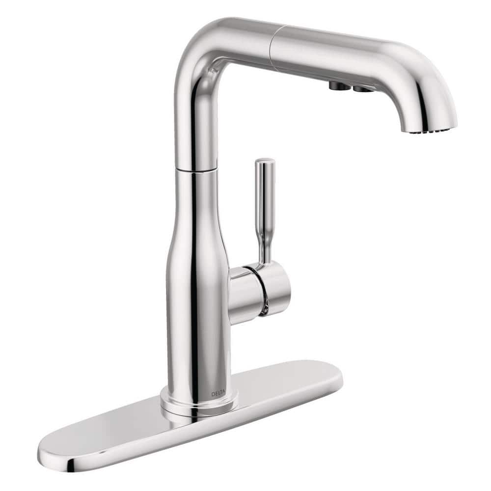 Chrome Single Handle Pull-Out Sprayer Kitchen Faucet