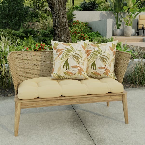 Nutmeg Striped Outdoor Linen Cushion