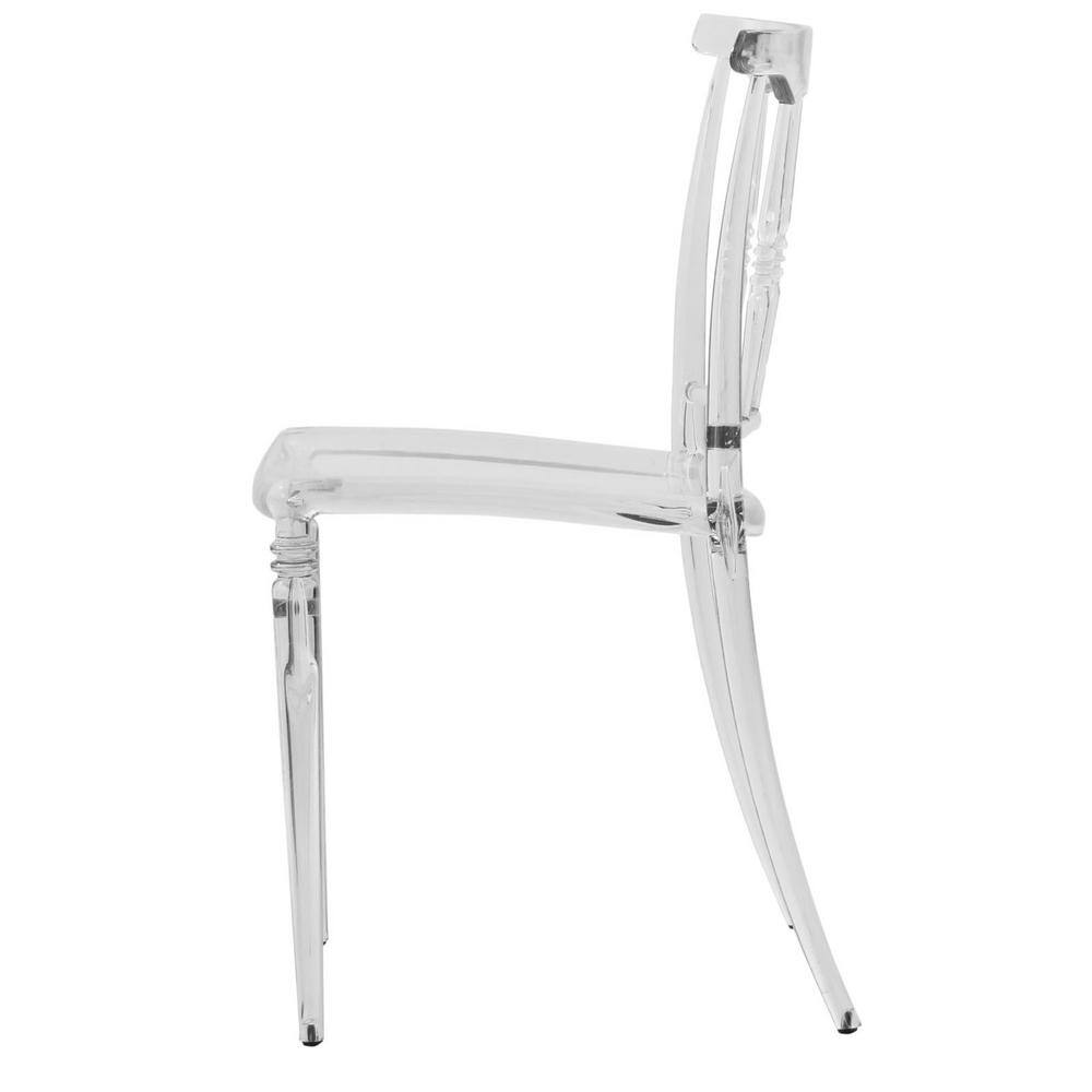 Elegant Spindle Transparent Lucite Dining Chair, Set of 4