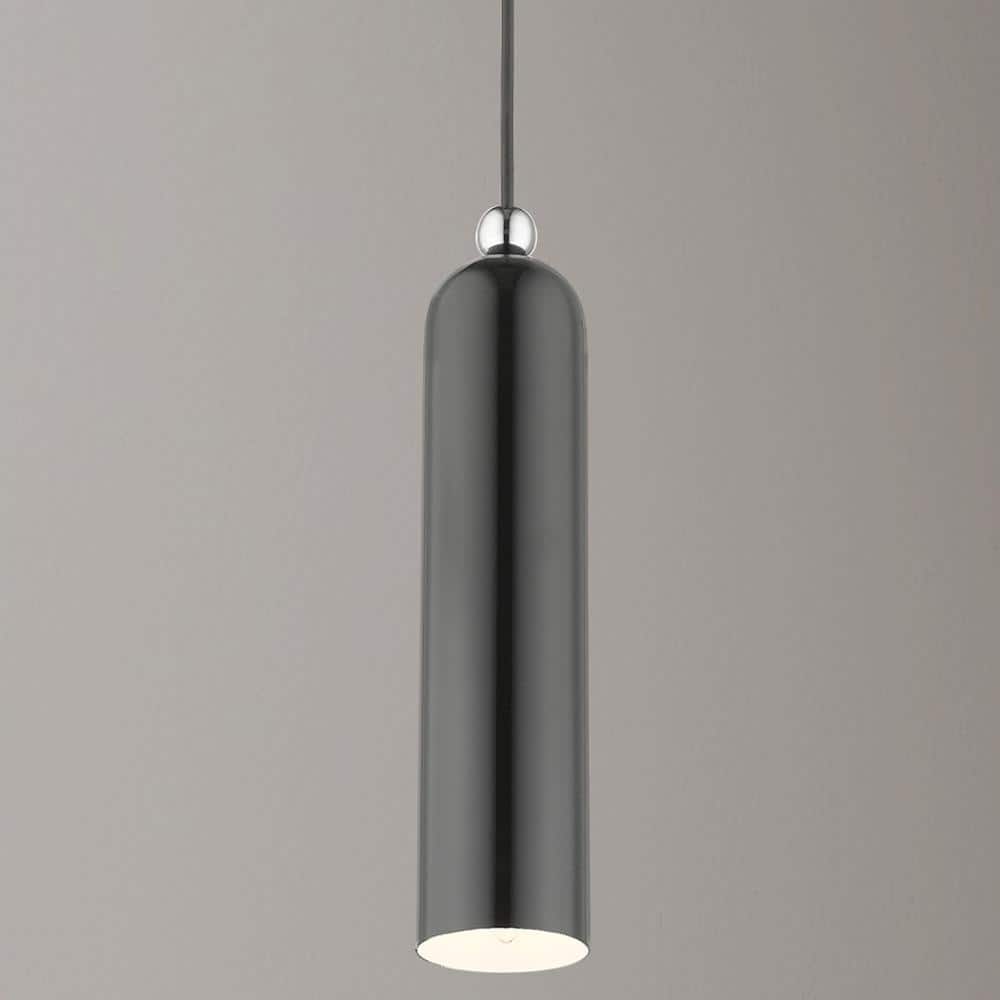 Scandinavian Chic Shiny Dark Gray Brass LED Pendant