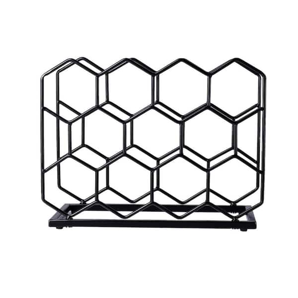 14-Bottle Black 15.3 in. W Metal Countertop Wine Rack, Freestanding Wine Rack, Tabletop Wine Holder Stand for Cabinet