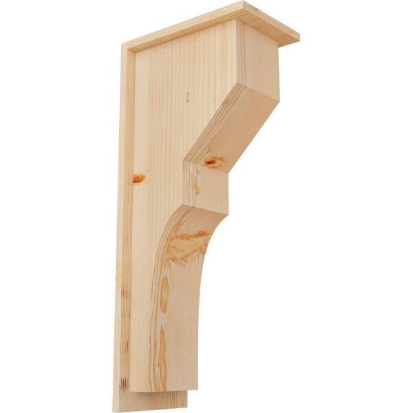 Ekena Millwork 7-1/2 in. x 12 in. x 28 in. Monterey Smooth Douglas Fir Corbel with Backplate