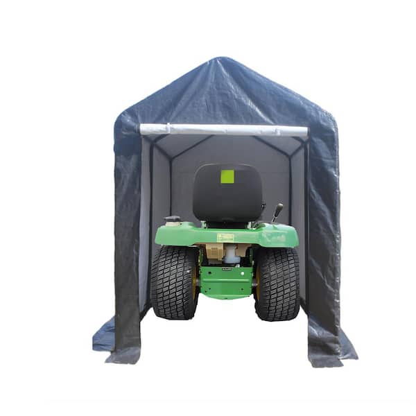 6 ft. x 12 ft. x 8.3 ft. Gray Heavy-Duty Outdoor Storage Shelter Portable Garage for Motorcycle, Bike, Garden Tools