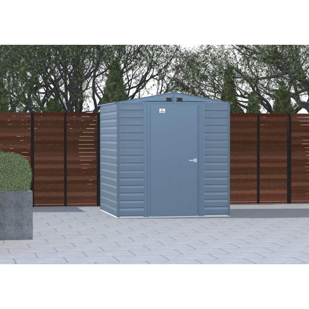 6 ft. x 7 ft. Blue Grey Galvanized Steel Storage Shed