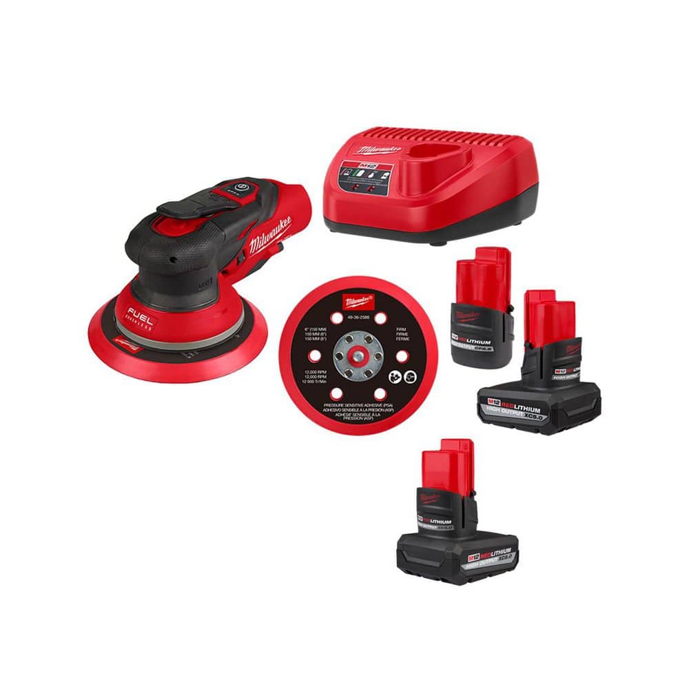 M12 FUEL 12-Volt Li-Ion Brushless Cordless 6 in. Random Orbital Sander Kit 3/16 in w 2 M12 XC 5.0Ah & CP 2.5Ah Batteries price history on PriceWatchPro