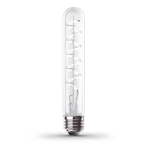 40-Watt Equivalent T10 Dimmable Spiral Filament Large Clear Glass E26 Vintage Edison LED Light Bulb, Daylight