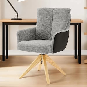 Arthur Gray Fabric Swivel Accent Arm Chair with Wood Legs