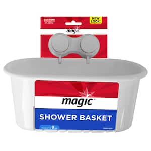 Suction Shower and Bath Basket in White