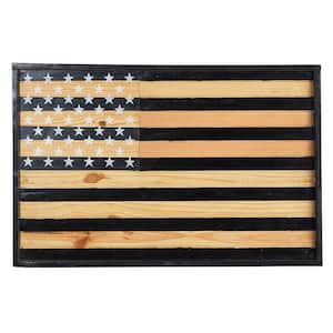 36 in. American Wood Flag Wall Decor