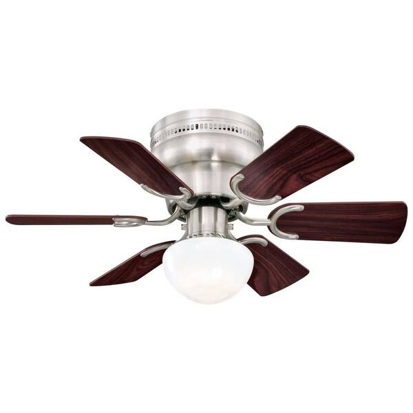 Ciata Petite Brushed Nickel 30 In Indoor Ceiling Fan With Reversible Rosewood Light Maple Blades 42405l - Triplicity 30 In Indoor Brushed Nickel Ceiling Fan With Light