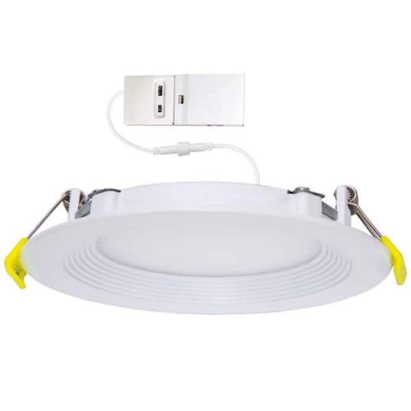 8 in. Adjustable CCT Aluminium Housing Non-IC Rated Dimmable Indoor Outdoor Integrated LED Recessed Baffle Trim 6-Pack