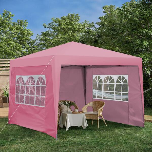 ITOPFOX 10 ft. x 10 ft. Pink Outdoor Pop Up Gazebo Canopy
