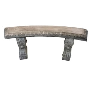 Large Swag Edge Concrete Curved Garden Bench with Claw Legs