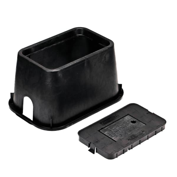 10 in. X 15 in. Rect. Standard Series Meter Box & Drop-in Cover, Black Box, Black Cover with Reader Door, Water Meter