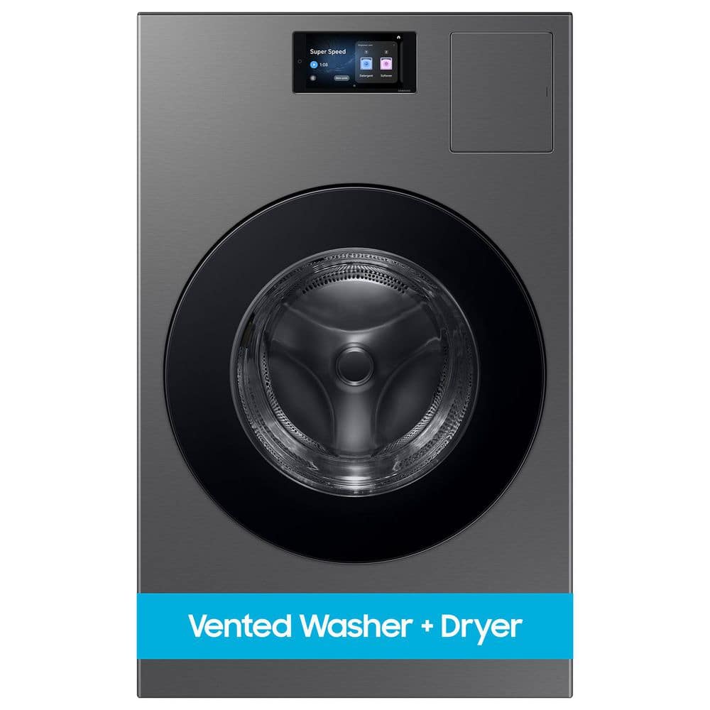 5.3 cu. ft. Bespoke Ultra Capacity Vented All-in-One Washer Dryer Combo with Electric Dryer and AI Home in Dark Steel